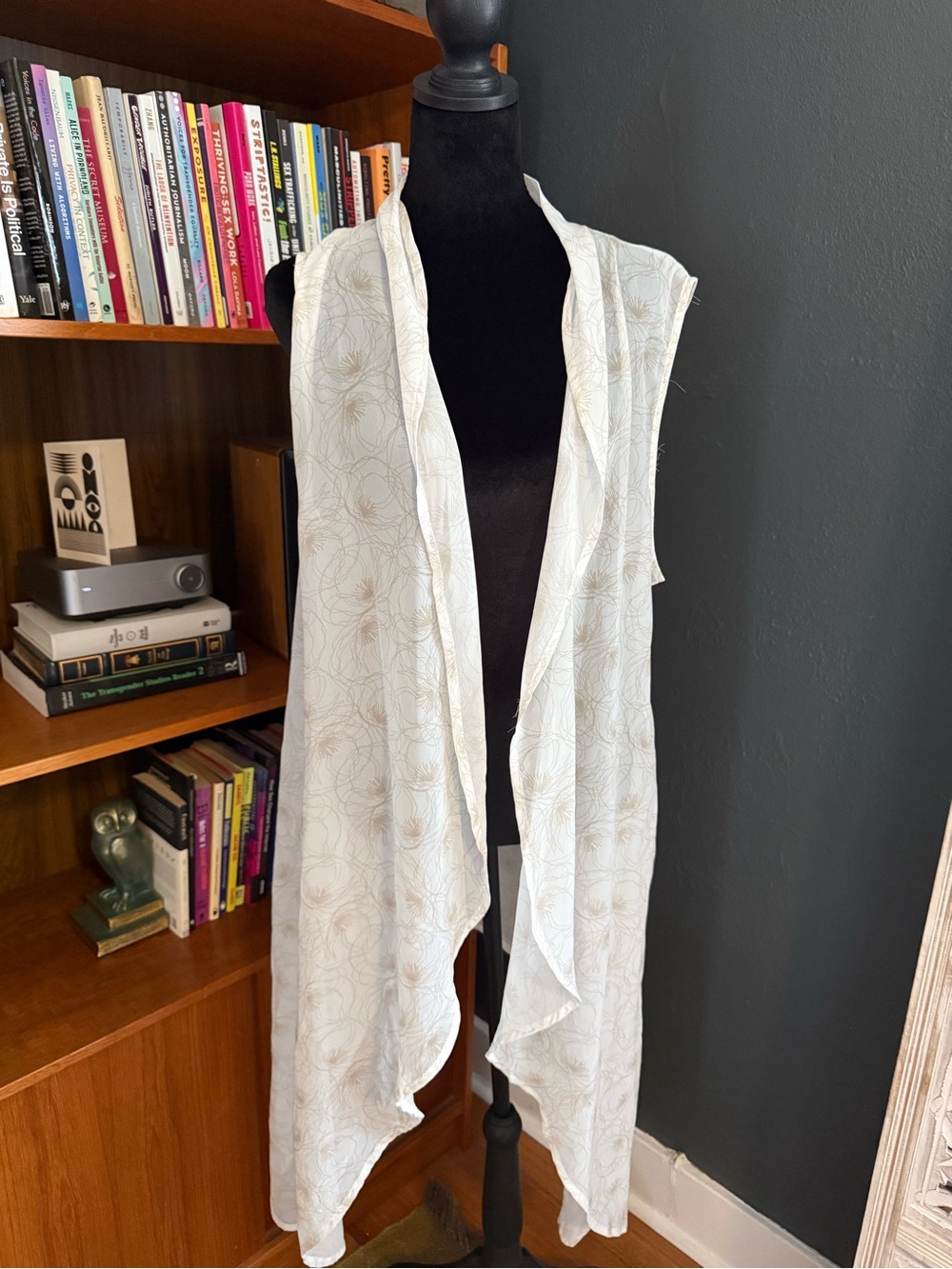 Source Unknown Light Ivory Decorative Draped Vest